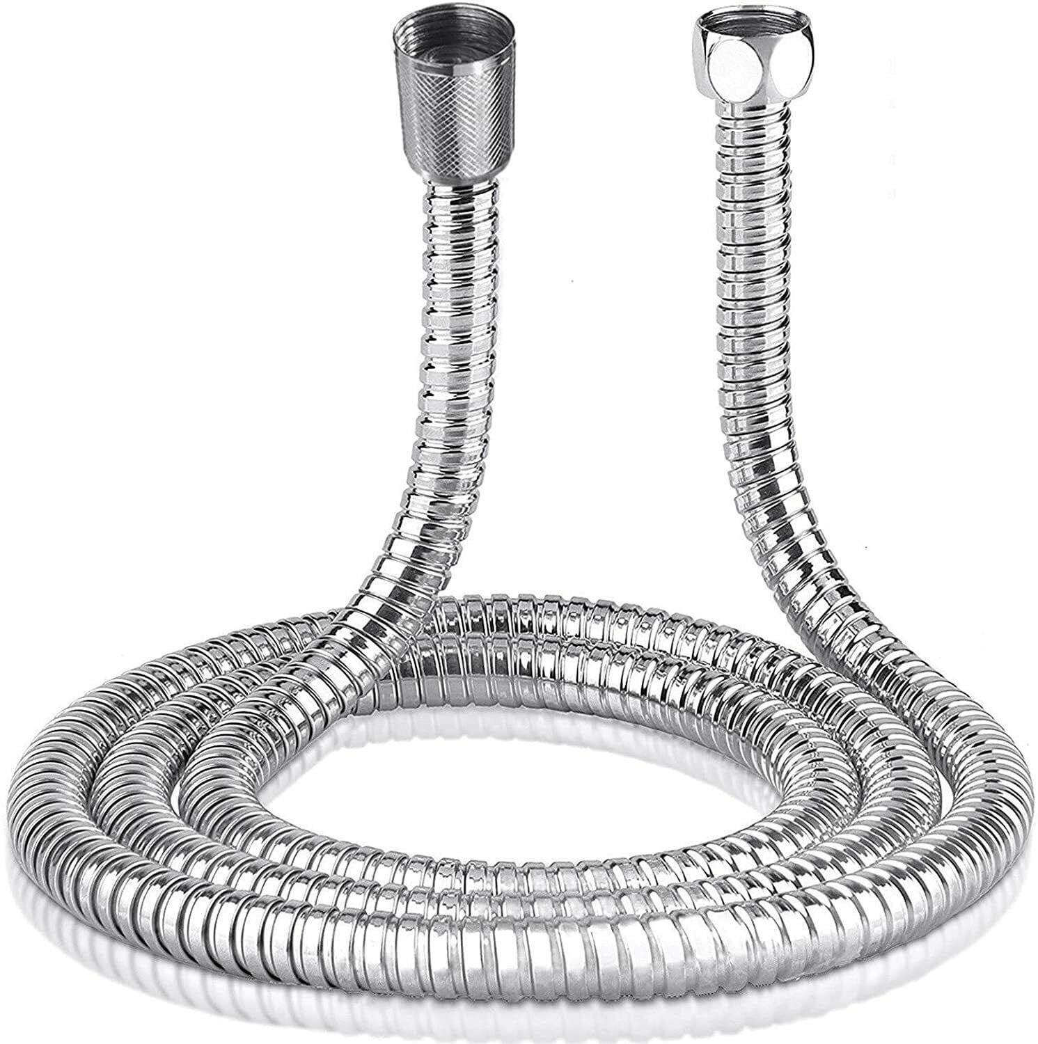 KAV Universal Shower Hose, Flexible Anti-Kink Stainless Steel Hose with Brass Insert & Chrome Finish, Leakproof - Image 3