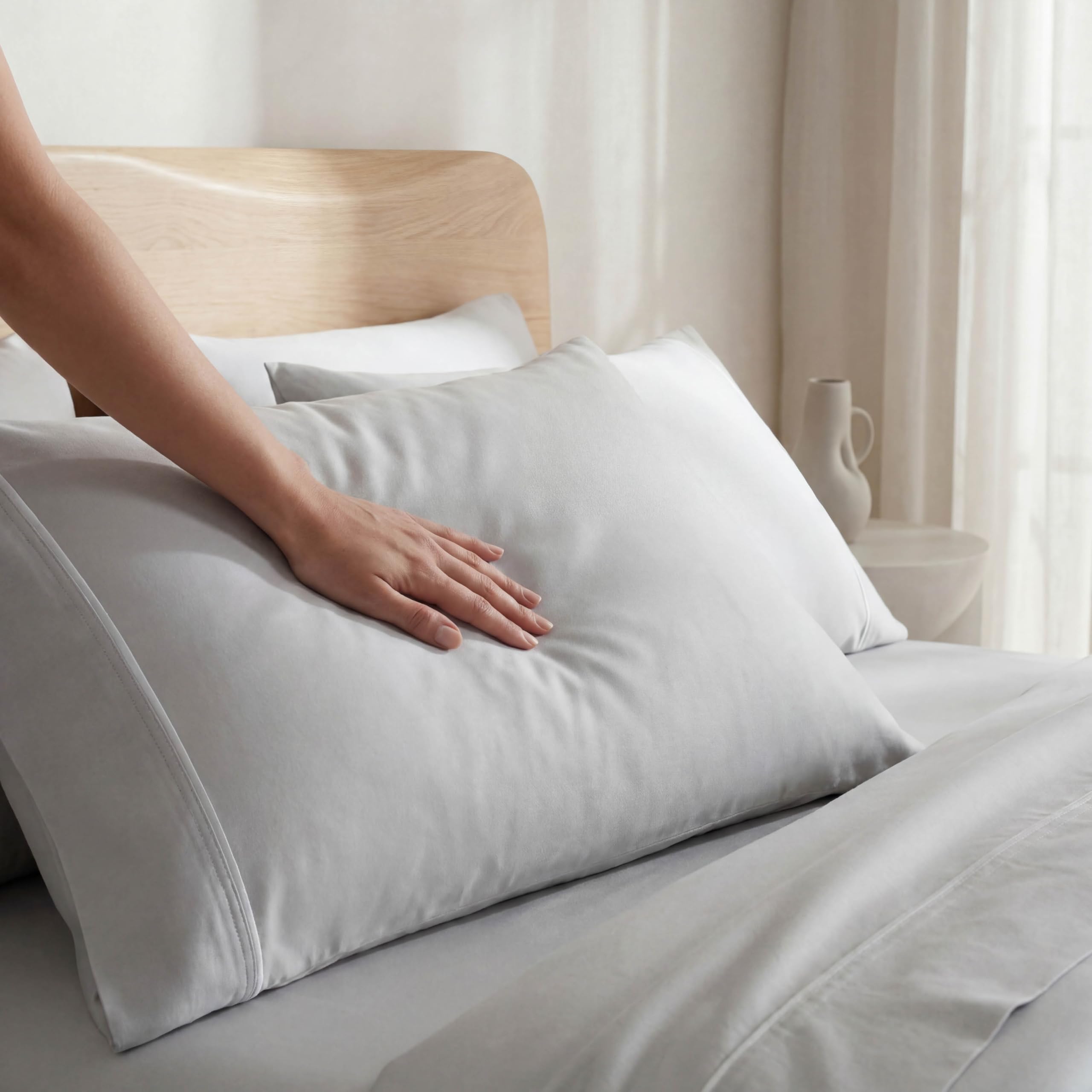 Antilo Sábanas Lyocell 300 Hilos Efecto Seda, Frescas Verano, Cama 150/160 | Frescor natural: el lyocell absorbe la humedad y regula la temperatura. Incluye encimera, bajera y 1 funda de almohada.