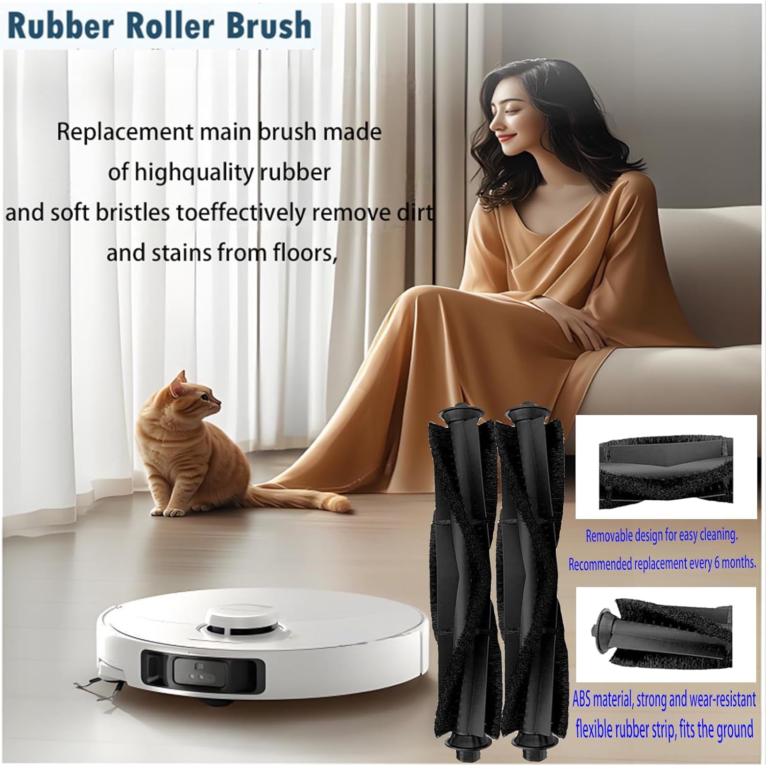 Close-up of main brush roller