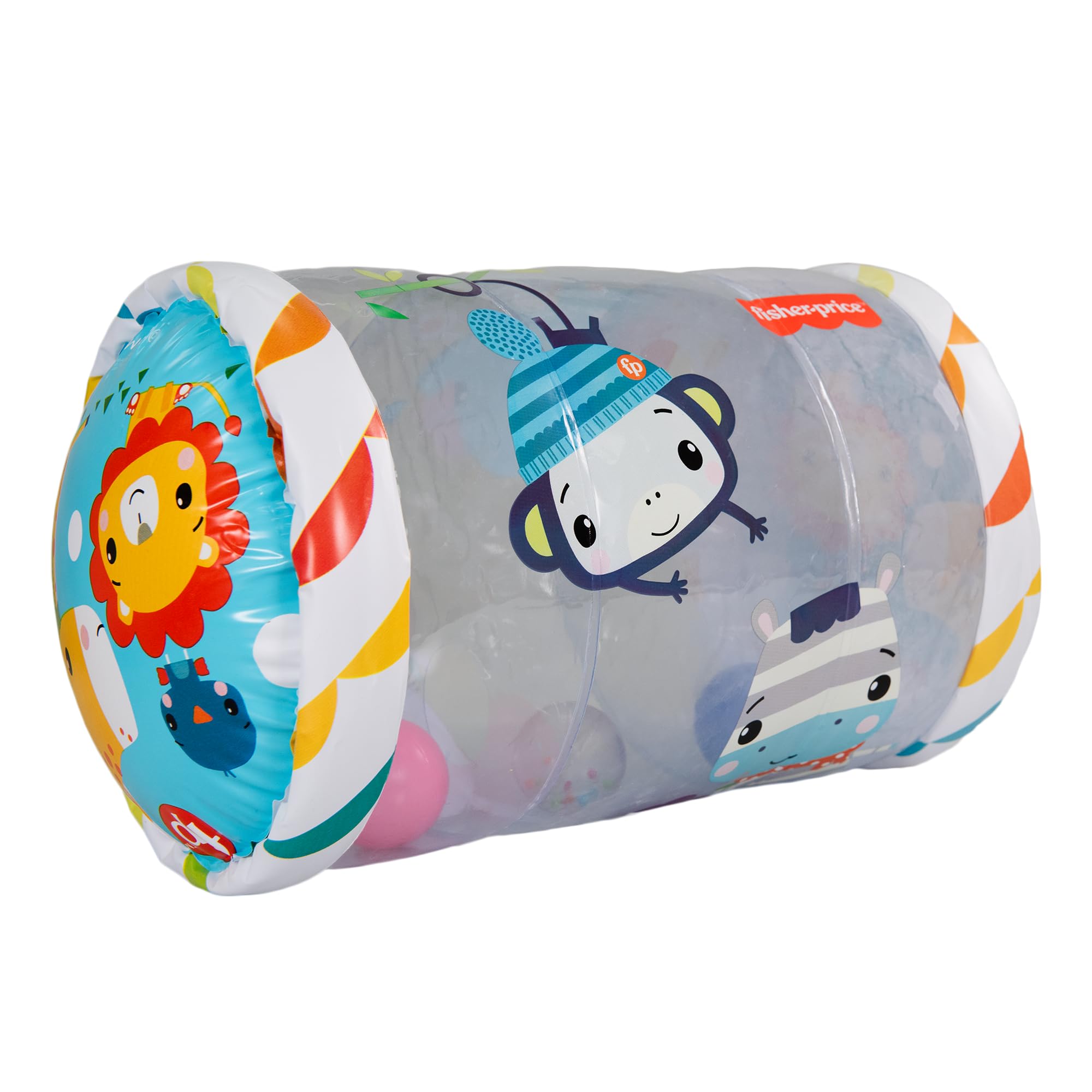 Fisher-Price Inflatable Baby Roller - Sensory Tummy Time BabyToy for Crawling - Animal Design, Multi