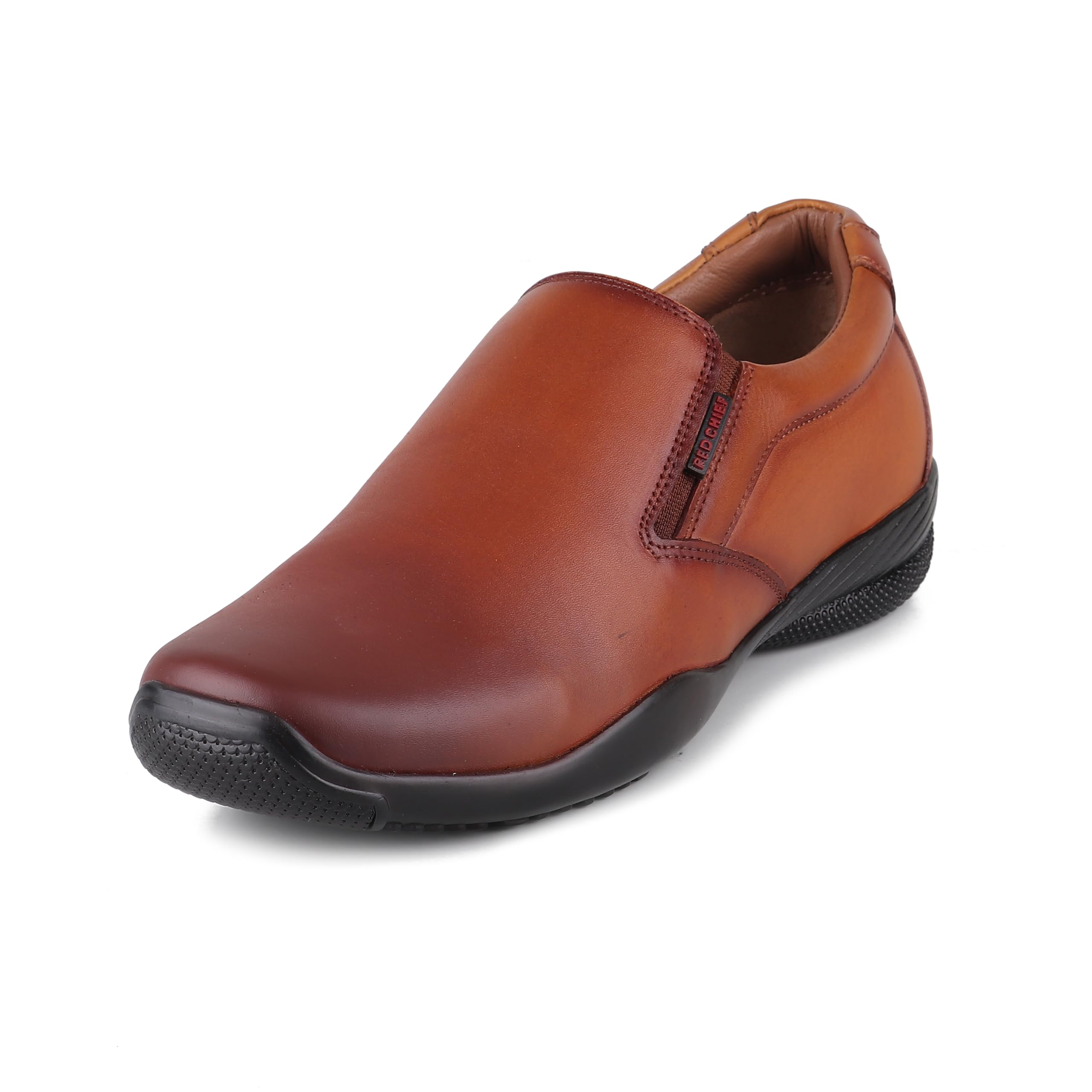 Red Chief Men’s Tan Genuine Leather Slip-On Formal Shoes – Effortless Style, Everyday Comfort | Tan | RC3812 006