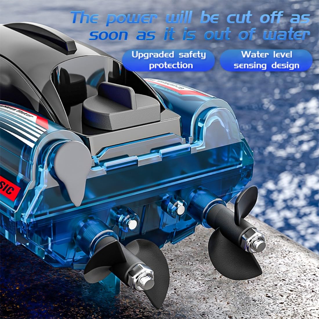 Brushless Fernsteuer Boot 2.4GHz High Speed RC Elektrisch Racing Boot mit Farbwechsel LED Beleuchtung Wasserdicht Dual Motor Wasserfahrzeug für Erwachsene Hobbyisten-Rot/3 Batterie