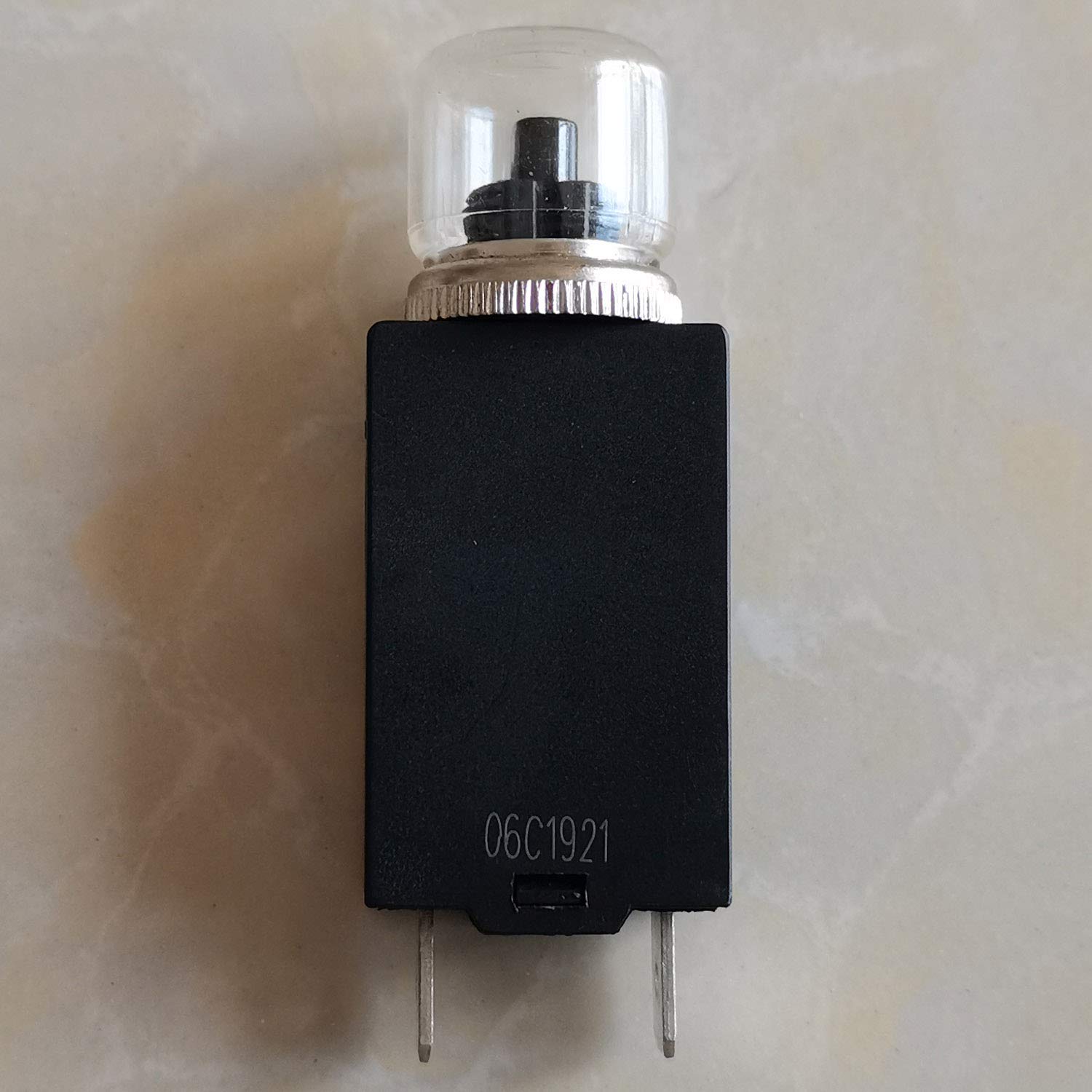 Front view of the KEDU RB2 Thermal Protection Push Button Switch