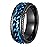 Udolfly Mens Fidget Rings Anxiety Rings for Men Womens Chain Spinner Rings for Adults Titanium Steel Ring Black Blue Size 5