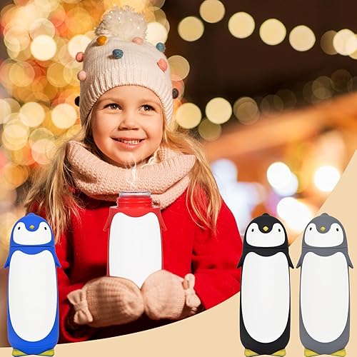 Vista 4 de ChezMax - Botella de agua de acero inoxidable para niños de 9.5 onzas Rojo