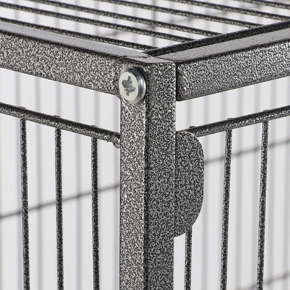 Yaheetech Grande Cage Oiseaux sur roulettes 79x52x132 cm Noir | Pour Canaries Perroquet Cacatoès,2 étages,métal revêtement,grille hygiénique,plateau coulissant imperméable, roulettes 360°