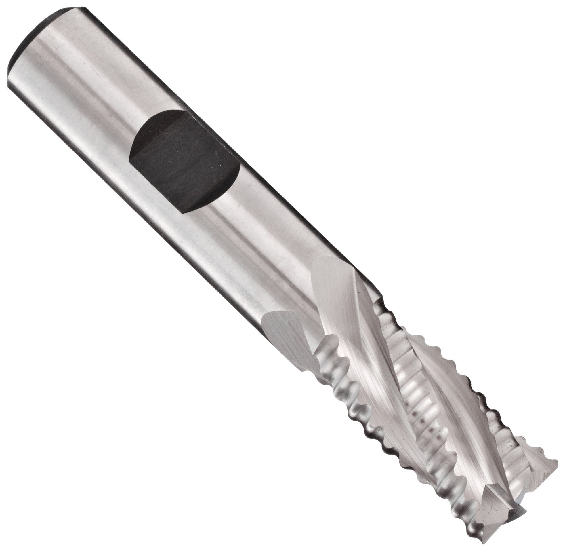 Melin Tool CCRPS Cobalt Steel Square Nose End Mill, Weldon Shank, Uncoated (Bright) Finish, Roughing Cut, 30 Deg Helix, 4 Flutes, 3