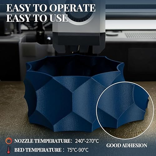 Miniatura 2 de TINMORRY PETG-CF - Filamento PETG de fibra de carbono de 0.069 pulgadas, compatible con impresora 3D Bambu FDM, carrete de 2.2 lbs, color azul