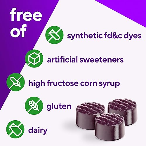 Miniatura 5 de vitafusion Apoyo nocturno para la piel (1), suplemento de belleza con retinol (vitamina A RAE), colágeno y botánicos para dormir, sabor a lavanda y