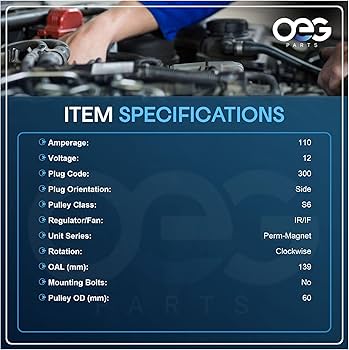 OEG Parts New Alternator Compatible With Infiniti G35 03-06 3.5L