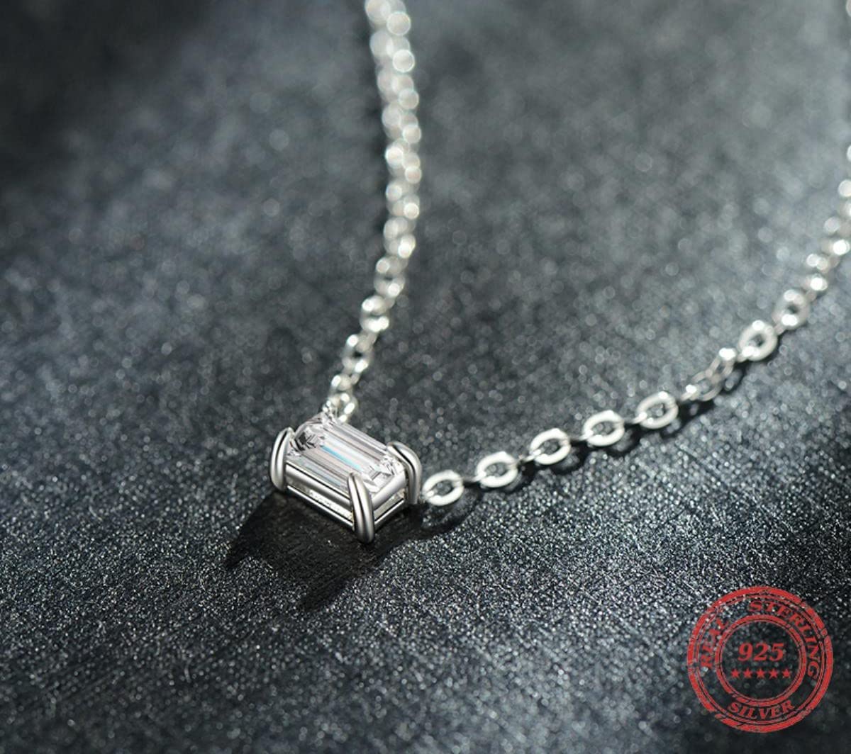 Autentico 925 Sterling Silver Fashion Charm AAA Zirconia Pendente Collana per Le Donne Collane Femminili d'Argento Fine Jewelry