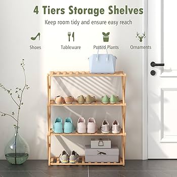 Amazon.com: Giantex Bamboo Plant Stand Indoor, 4-Tier Folding