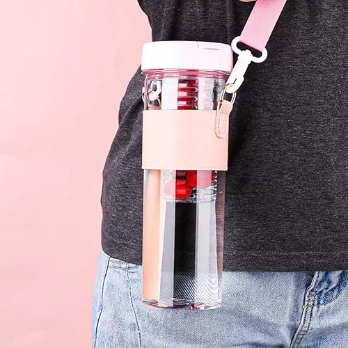 Miniatura 4 de Botellas de agua de 28 onzas con popote plegable, vaso de agua de boca ancha, tazas de café helado, botella de agua con infusor de frutas, taza Boba
