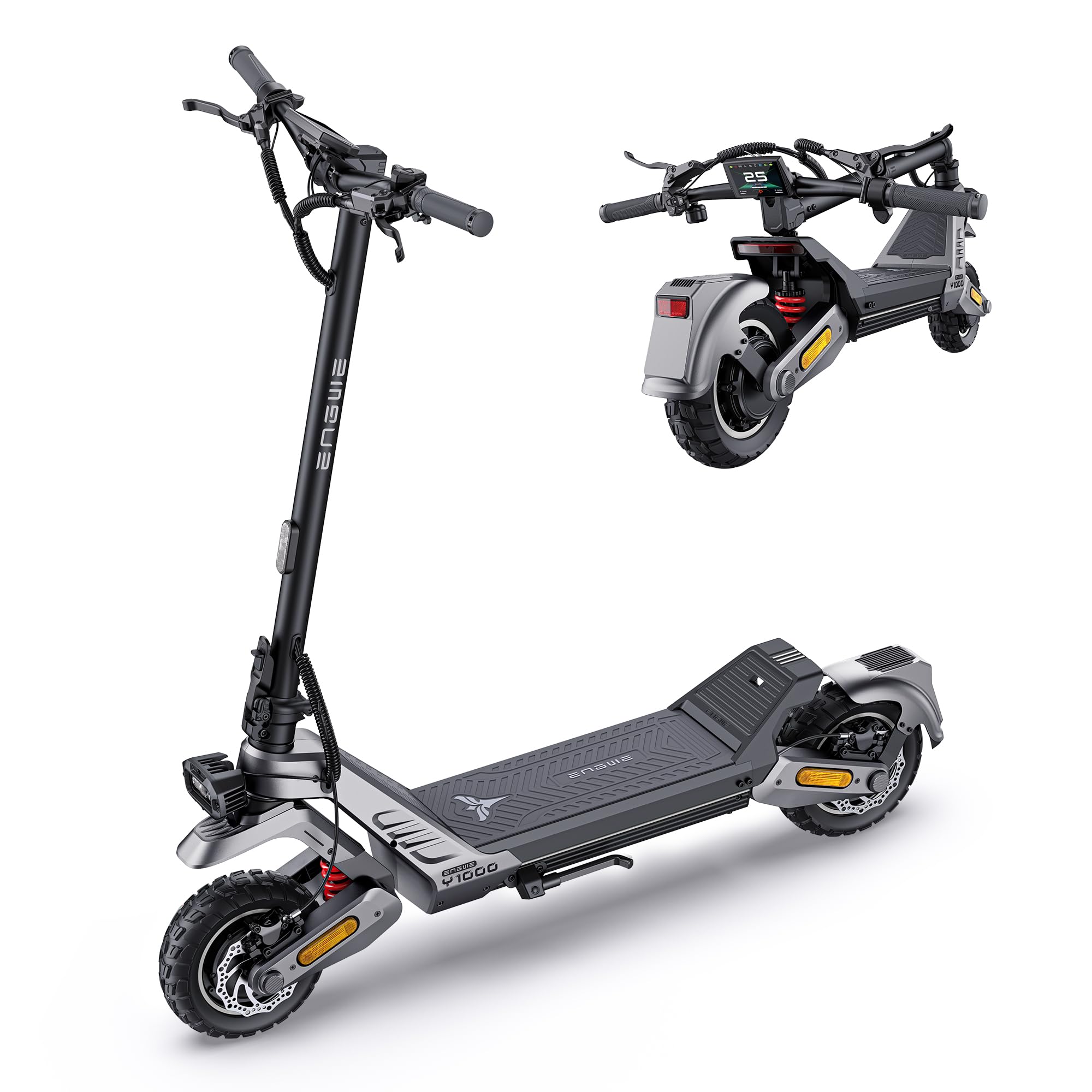 ENGWE Trottinette Électrique Pliable, 2400W avec Batterie 52 V 22.5 Ah | NFC et Bluetooth, Navigation Intelligente, Autonomie 100 km, Freins Hydrauliques, Système de Suspension Tout-Terrain, Y1000