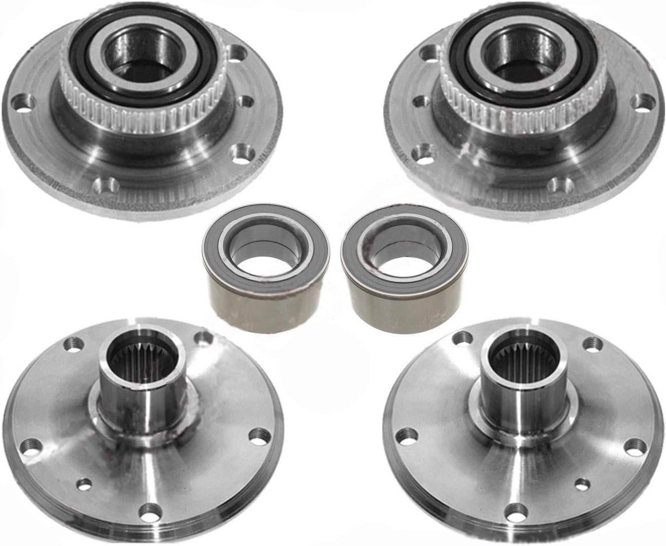 FRONT + REAR LEFT RIGHT HUB HUBS + Wheel Bearing Bearings 6 for BMW E36 E46 325i
