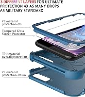 Vista 6 de Diverbox Funda diseñada para iPhone 8 Plus y iPhone 7 Plus con protector de pantalla, resistente a los golpes, resistente a los golpes, para Apple