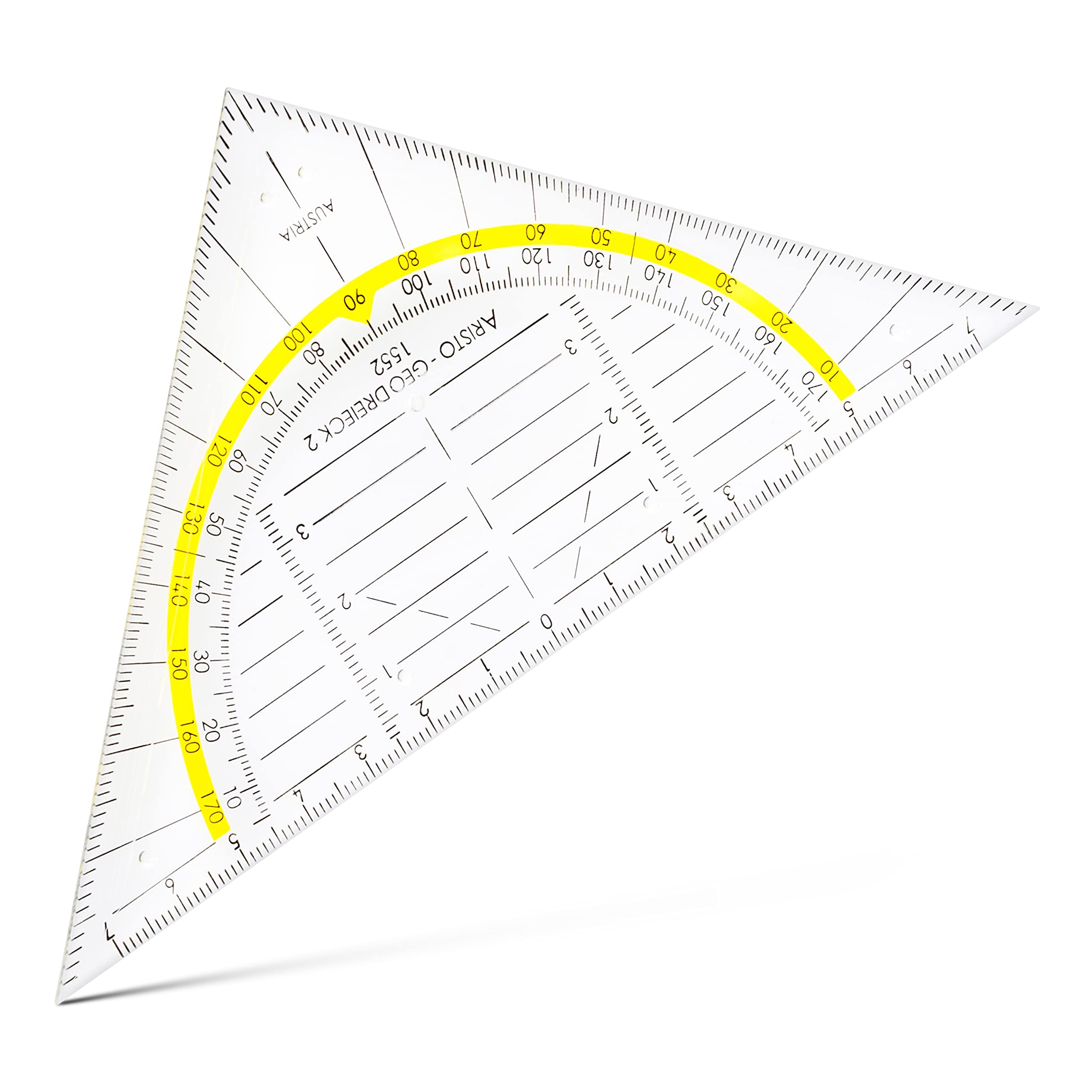 Aristo VD87120 Zeichenplatten Set 2 (AR70442 Geo Board Zeichenplatte A4, AR7090 Schnellzeichendreieck, AR80084 Zirkel 5-teilig, AR23513 College Pigmentliner 3er-Set, AR1552 Geodreieck 16 cm)