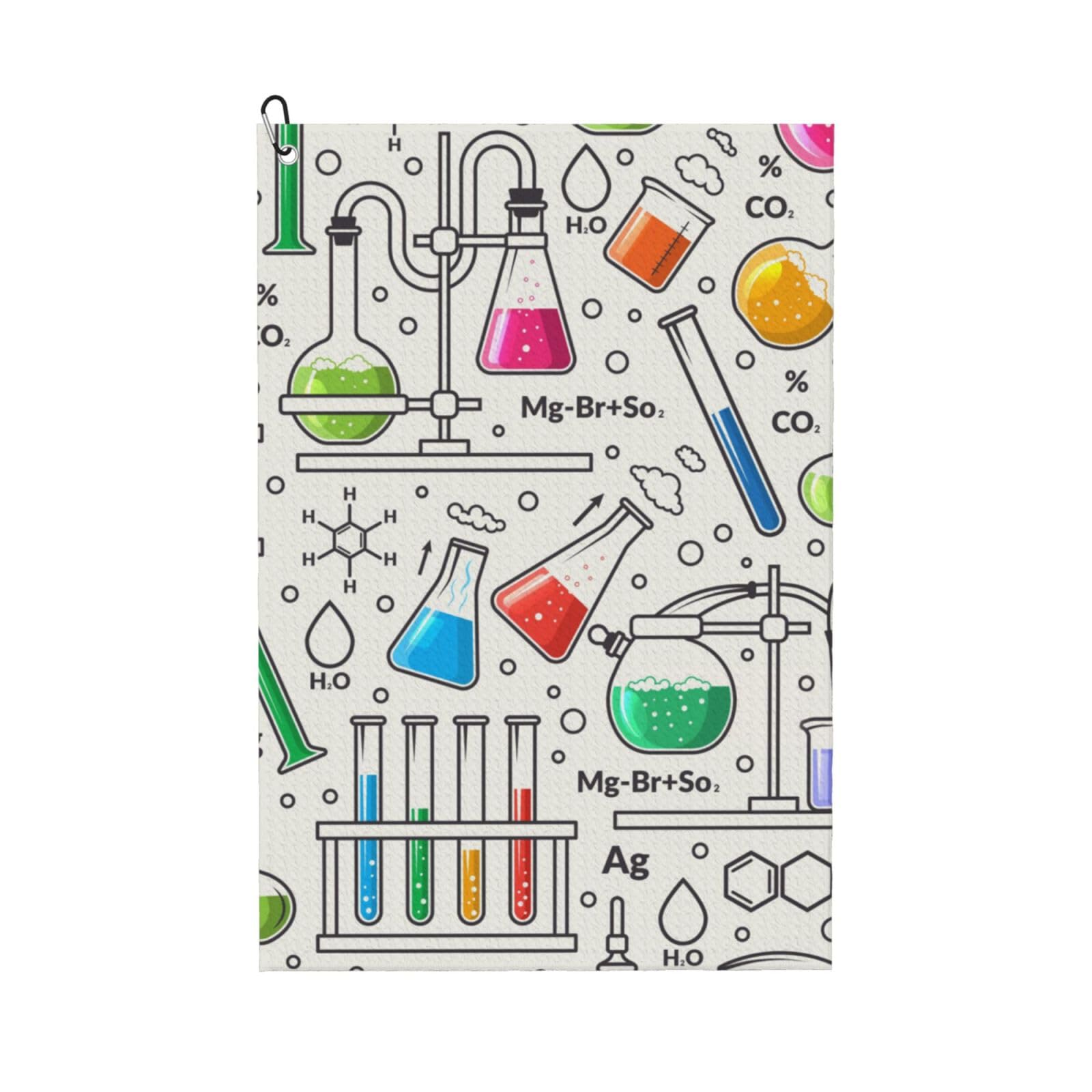 Hnnkloy Chemical Flask And Test Tube, 16x24 in Portable Waffle Golf Towels with Carabiner Clip for Golf Bag