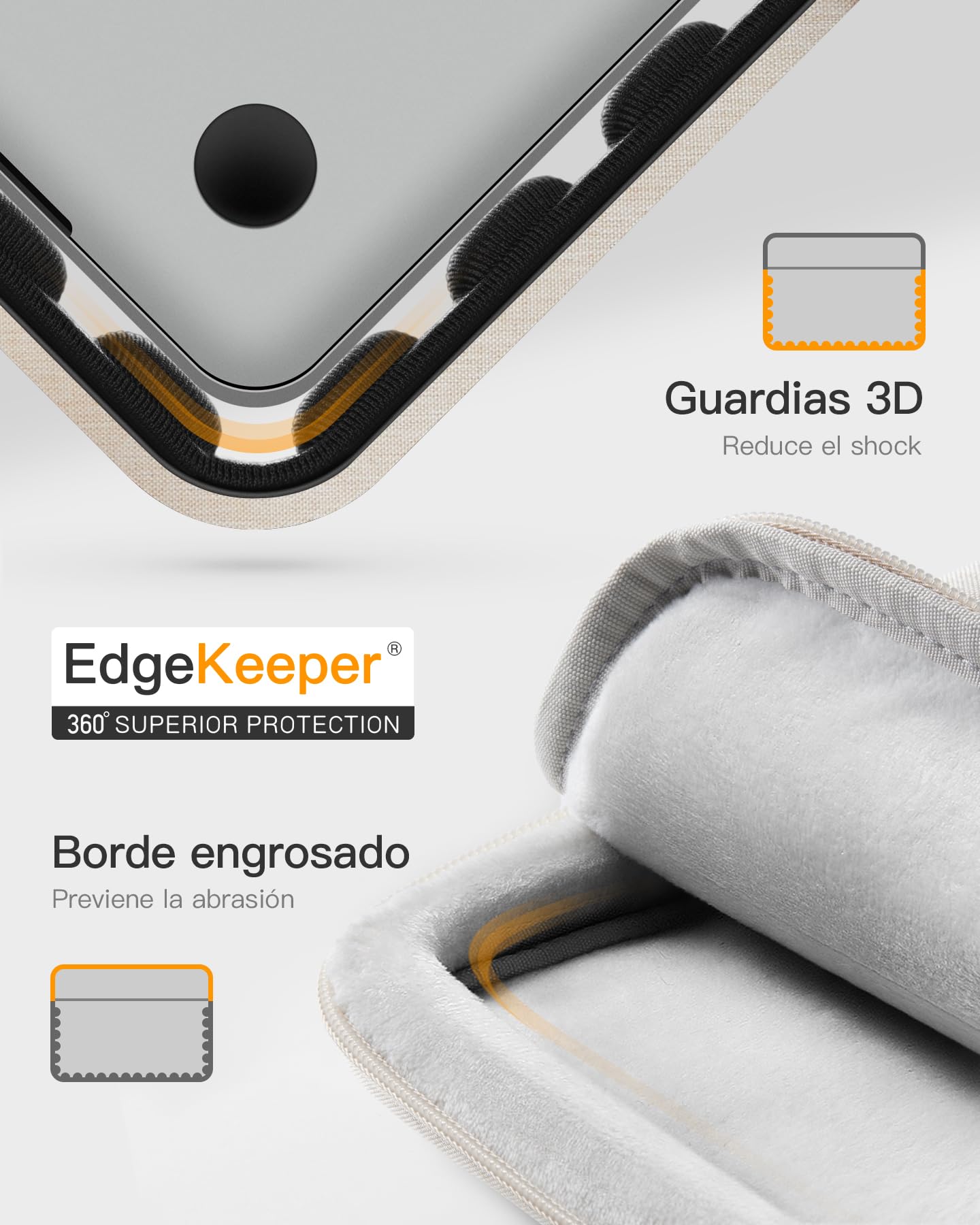Inateck 360° etui ochronne na laptopa, kompatybilne z 14-calowym MacBook M1/M2/M3/M4/M5 Pro/Max 2021-2026, pokrowiec na laptopa z torebką akcesory