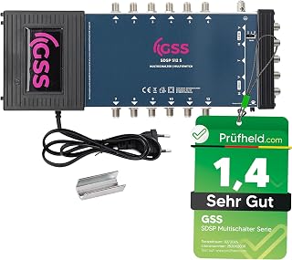 [ Test SEHR GUT *] GSS 5/12 Multischalter für Quattro & Quad LNB (4fach) geeignet, Multiswitch für 1 Satelliten & 12 Teilnehmer (TV, Sat Receiver), Matrix Satellit Verteiler, HD 4K, für Schüssel