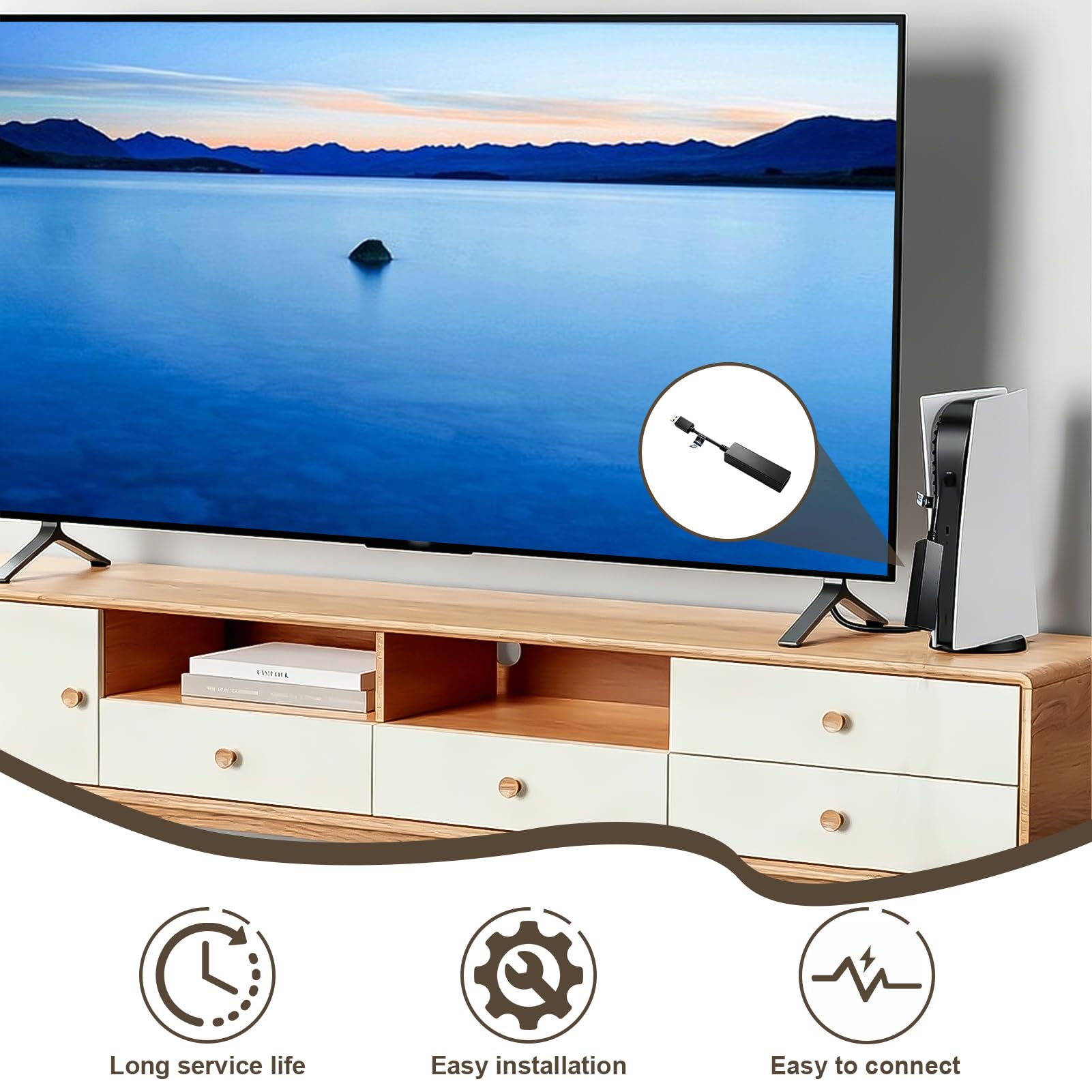 PS5-Kamera-Adapter, PSVR PS5-Adapter, Konverterkabel für V1 und V2-Kamera, kompatibel mit Konsole PS5 VR-Kopfhörer, stabile Audio-Video-Übertragung, Plug & Play, Zubehör für Gaming, Virtuelle Realität