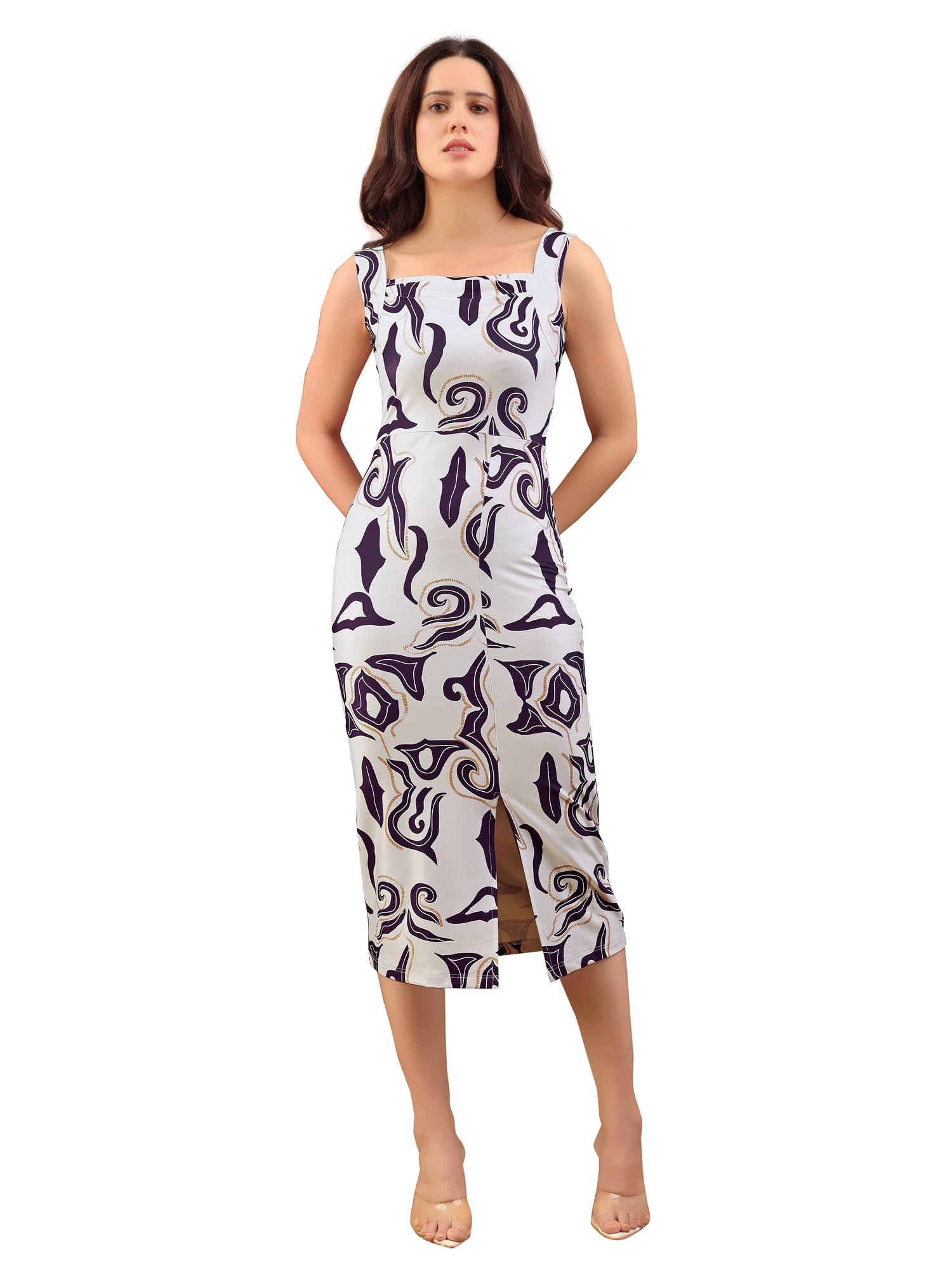 purvaja Women’s Bodycon Midi Dress-picture-28