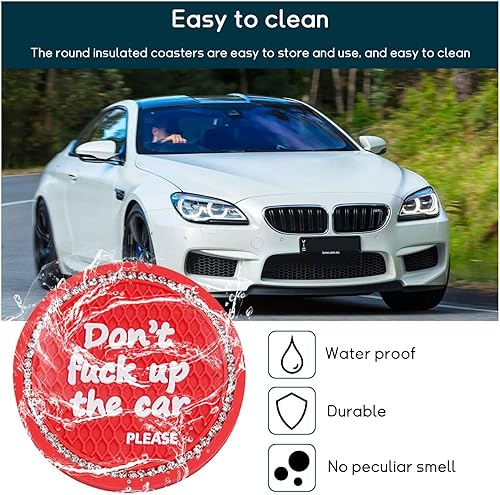 Miniatura 5 de 2 posavasos brillantes para automóvil, 2.75 pulgadas, antideslizantes, con inserción automática, tapete de cristal con diamantes de imitación,