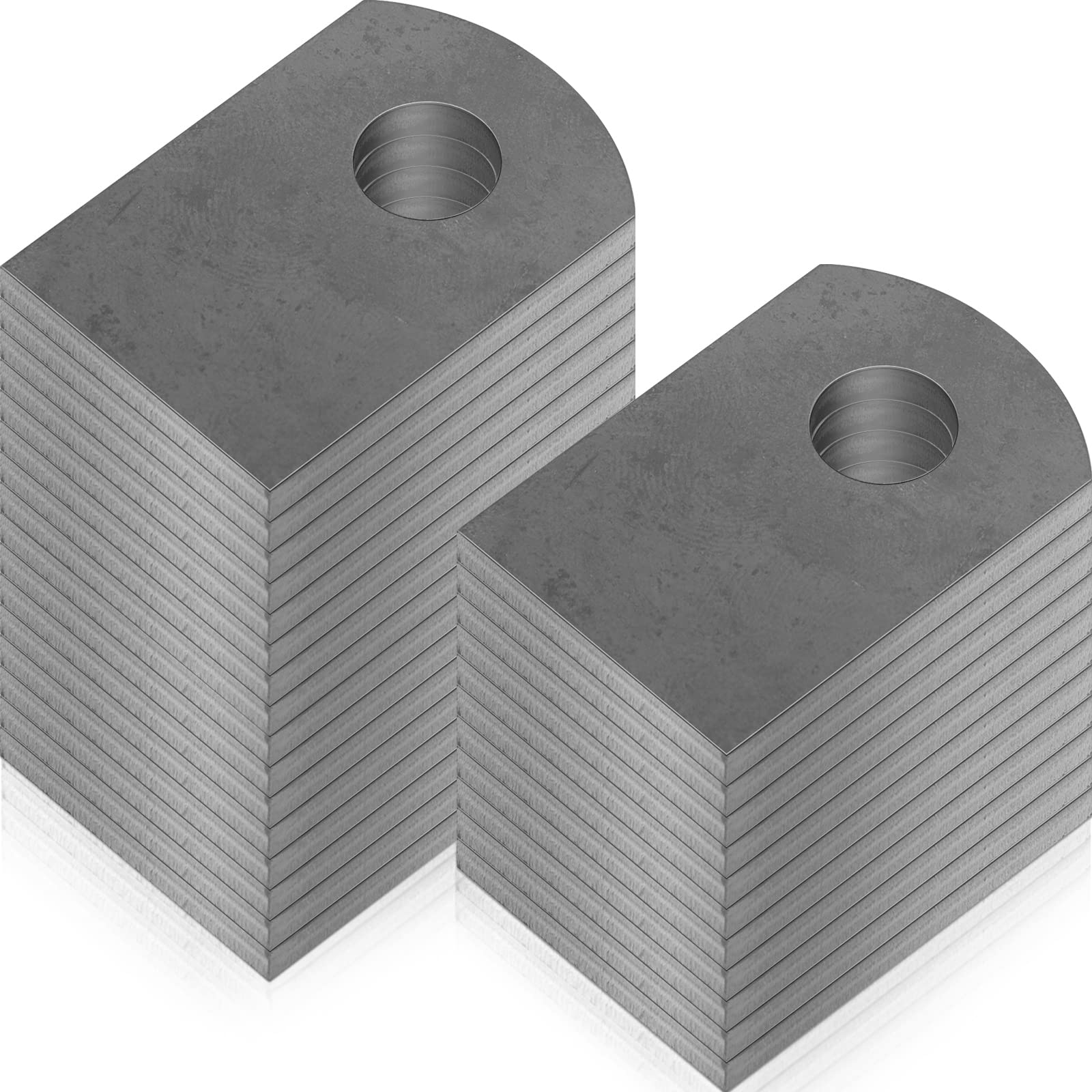 Dunzy 100 Pcs Steel Weld Tabs 1" W, 1 1/2" H, 3/8" Hole, 1/8" Universal Shock Mount Thick Flat Tab Brackets Gussets Weld on Light Tabs Mild Steel for