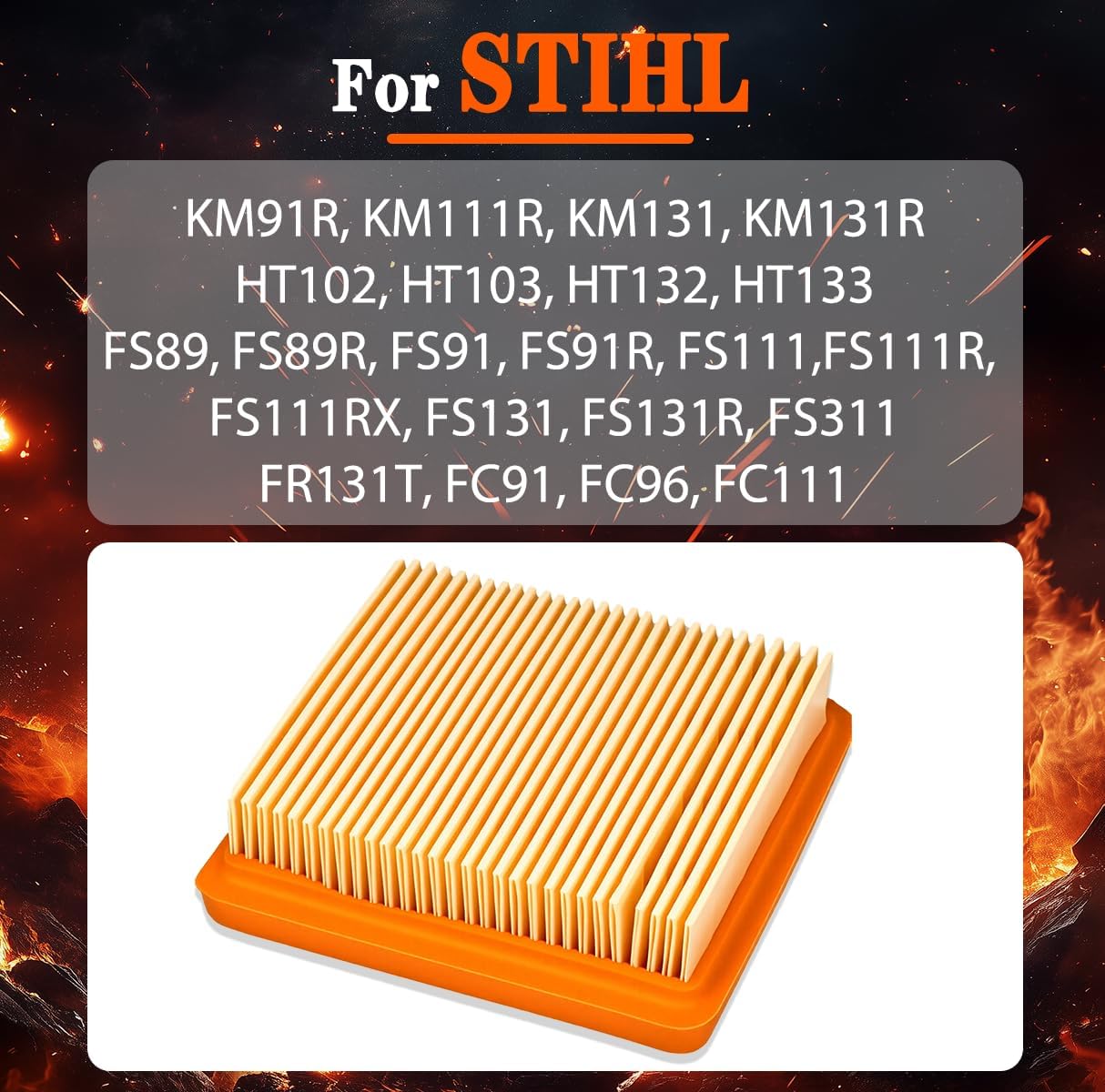 10 Pack 4180 141 0300 Air Filter For Stihl FS89 FS91 FS91R FS111 FS131 FS131R FS311 KM91R KM131 FC91 FC96 FC111 Replaces 4180-141-0300 4180 141 0300 41801410300
