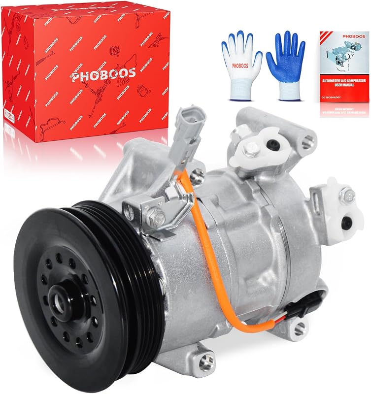 Compressor de ar-condicionado com embreagem PHOBOOS para Toyota Yaris 1.5L 2012–2018 – 12 V