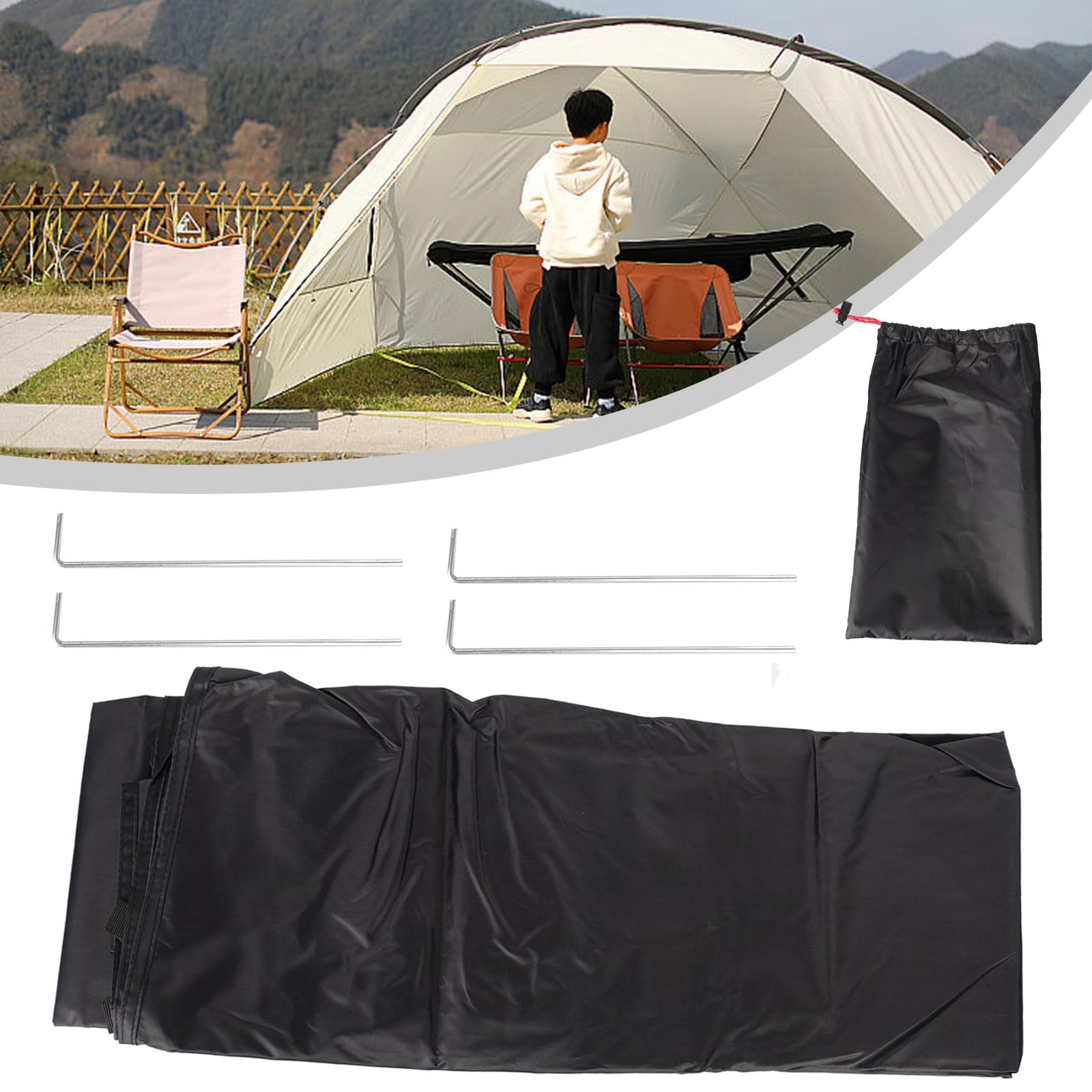Camping Wasserdichte Bodenplane, Multifunktionale Camping-Zelt-Unterlage Badewannen-Bodentuch 200 x 120 cm