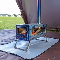 Vista 4 de POMOLY Estufa Ember Mat - Alfombrilla para hoguera, protector de huellas de tienda de campaña caliente, estufa de leña, alfombrilla ignífuga