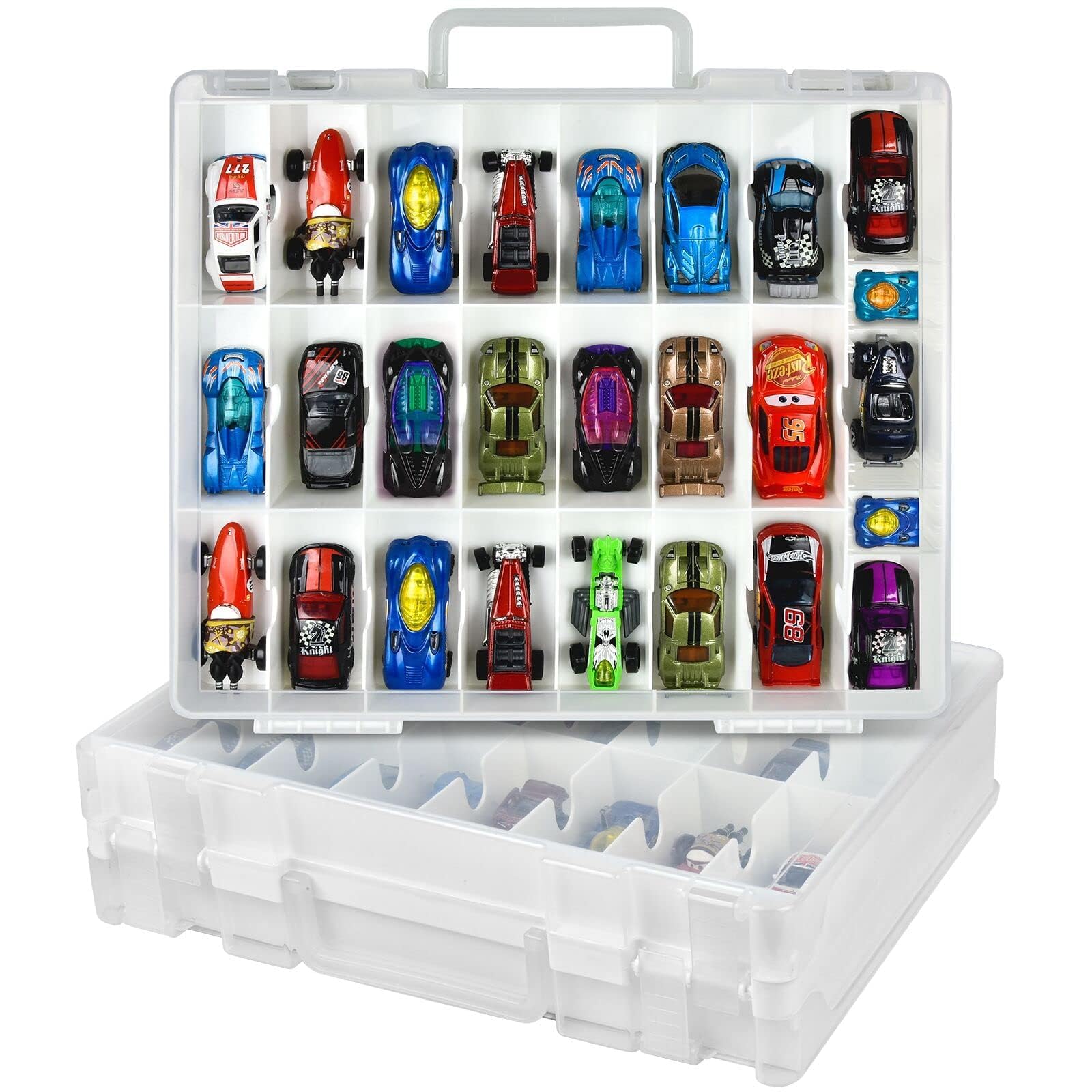 Organisateur voitures miniatures et figurines 48 compartiments contre le désordre