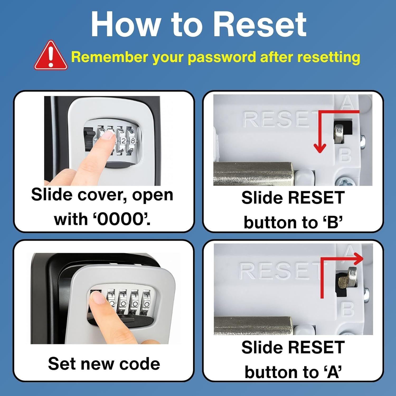Wall Mount Lock Box for Keys with Code - Spare Key Lockbox Outdoor - Combination Lock Box Hiders to Hide a Key Outside 3-PACK