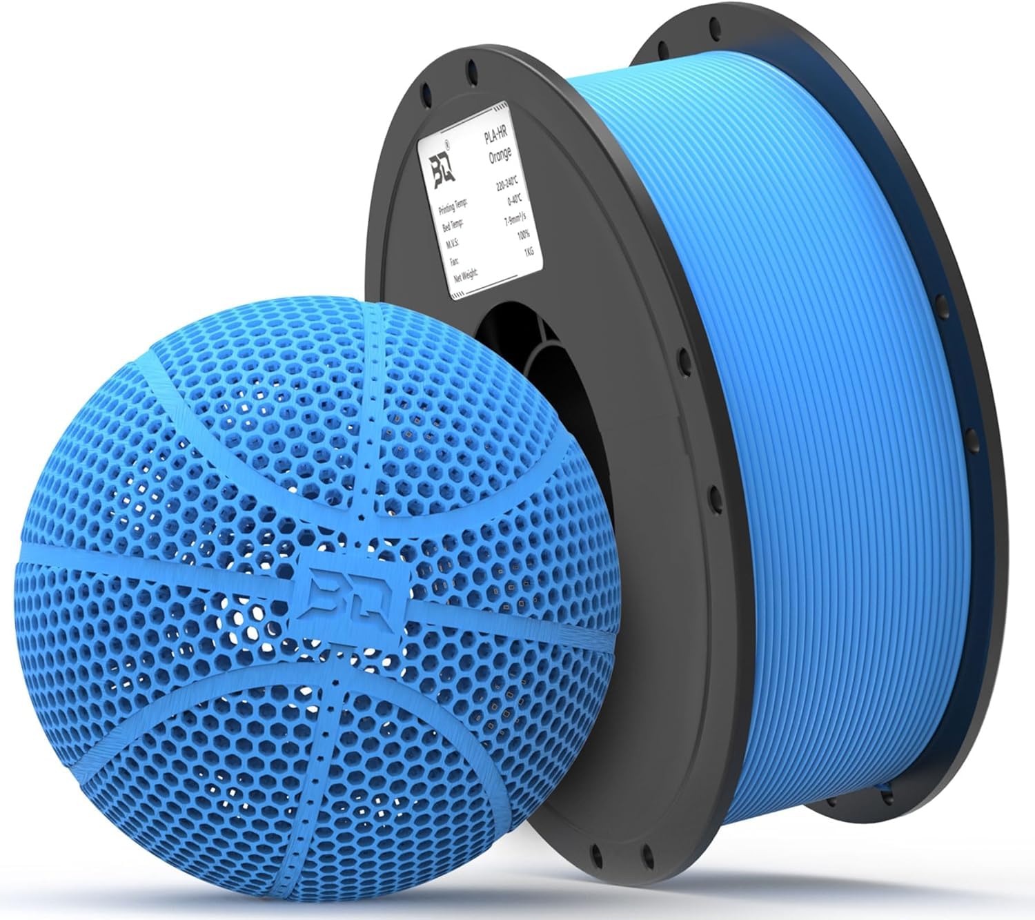 BIQU PLA-HR filament do drukarki 3D, 1,75 mm, 1 kg, filament do drukarki 3D, pasuje do większości drukarek 3D FDM, do drukowania bezpowietrznych piłek do koszykówki, trwałość i elastyczność, niebieski