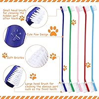 Vista 3 de Honeydak Cepillo de dientes para perros, cepillos dentales de doble cabeza, kit de cepillado de dientes para perros, cepillo de dientes de mango