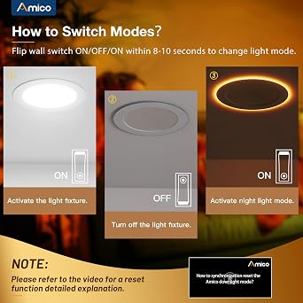 Amico 12 Pack 4 Inch 5CCT LED Recessed Ceiling Light with Night Light, 2700K/3000K/3500K/4000K/5000K Selectable Ultra-Thin Lighting, 10W90W, 700LM, Dimmable Canless Wafer Downlight - ETL&FCC