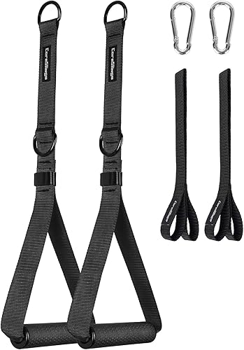 Asas para máquina de cable CoreSlings con correas para los dedos para entrenamiento de fuerza del antebrazo, asas de entrenamiento con accesorios de