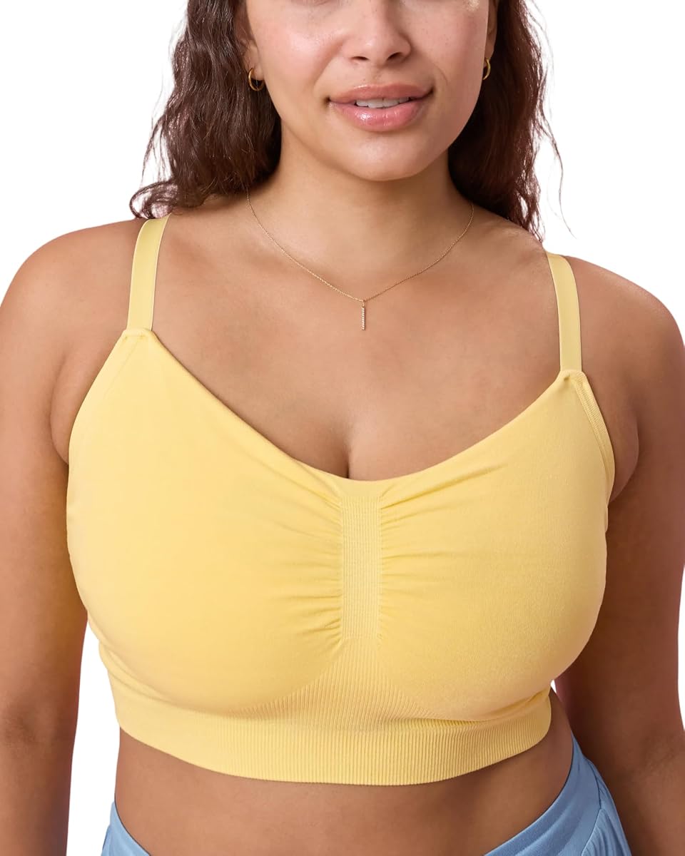 Kindred Bravely Sublime sujetador de lactancia y descanso para bombear manos libres, sujetador de lactancia | Correas ajustables, diseño sin cables y sin acolchado. Compatible con todos los extractores de leche estándar y portátiles