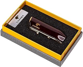 KEPTFIT Windproof Torch Lighter, Triple Jet Flame Torch Lighters, Metal Butane Refillable Gas Lighters with Punch and Gift Box, (Without Butane) (Red)