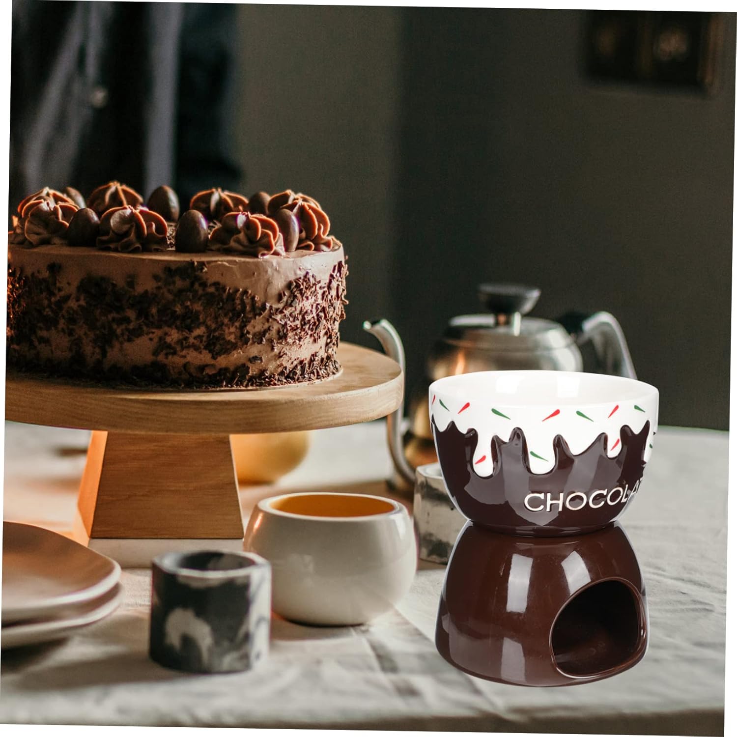 Fondue Pot Set Breakfast Salad Bowl Chocolate Melts Pot Cheese Fondue Maker