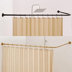 Amazon.com: Crkmire 24"-53" x 24"-53" L Shaped Corner Shower Curtain ...