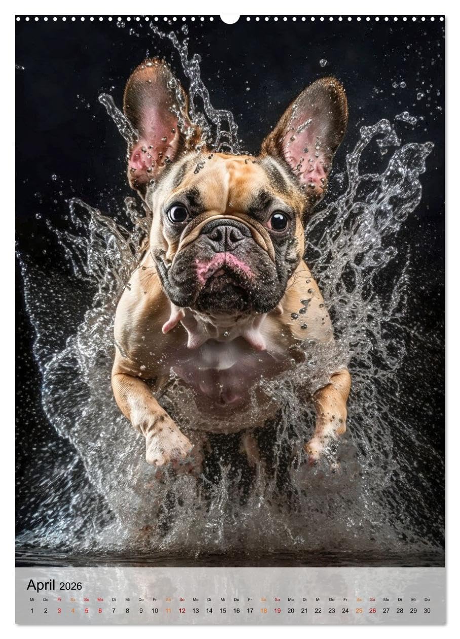 Französische Bulldogge - ein Hund für die Familie (Wandkalender 2026 DIN A2 hoch), CALVENDO Monatskalender: Die Französische Bulldogge - lebendig, unbeschwert, umgänglich (CALVENDO Tiere)