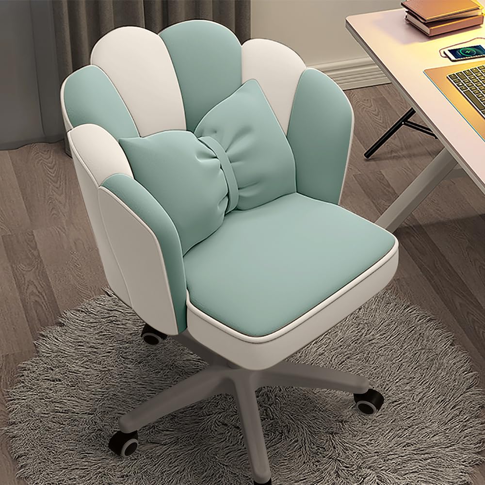 HDHNBA Vanity Sessel Velvet Petal Schreibtischstuhl - Moderner Polstersessel mit Rückenlehne und Steppung, höhenverstellbarer Computer-Arbeitsstuhl für Schlafzimmer und Wohnzimmer
