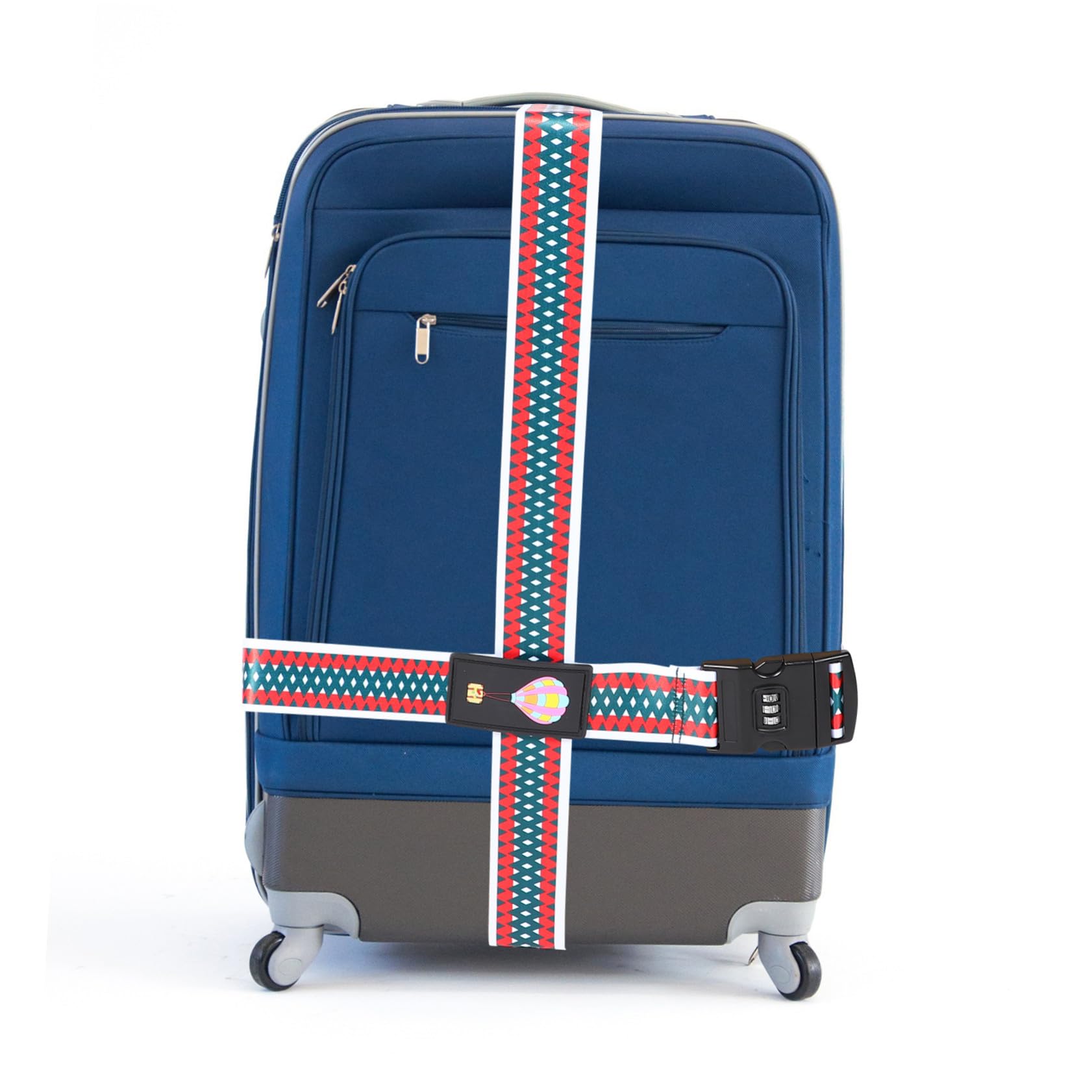 Beaupretty 4 Piezas Correa Ajustable para Maleta con Doble Contraseña Diseño Cruzado y Estampado de Dibujos Animados Cinturón Seguro de Poliéster para Viaje Protección Antirrobo y Duradera