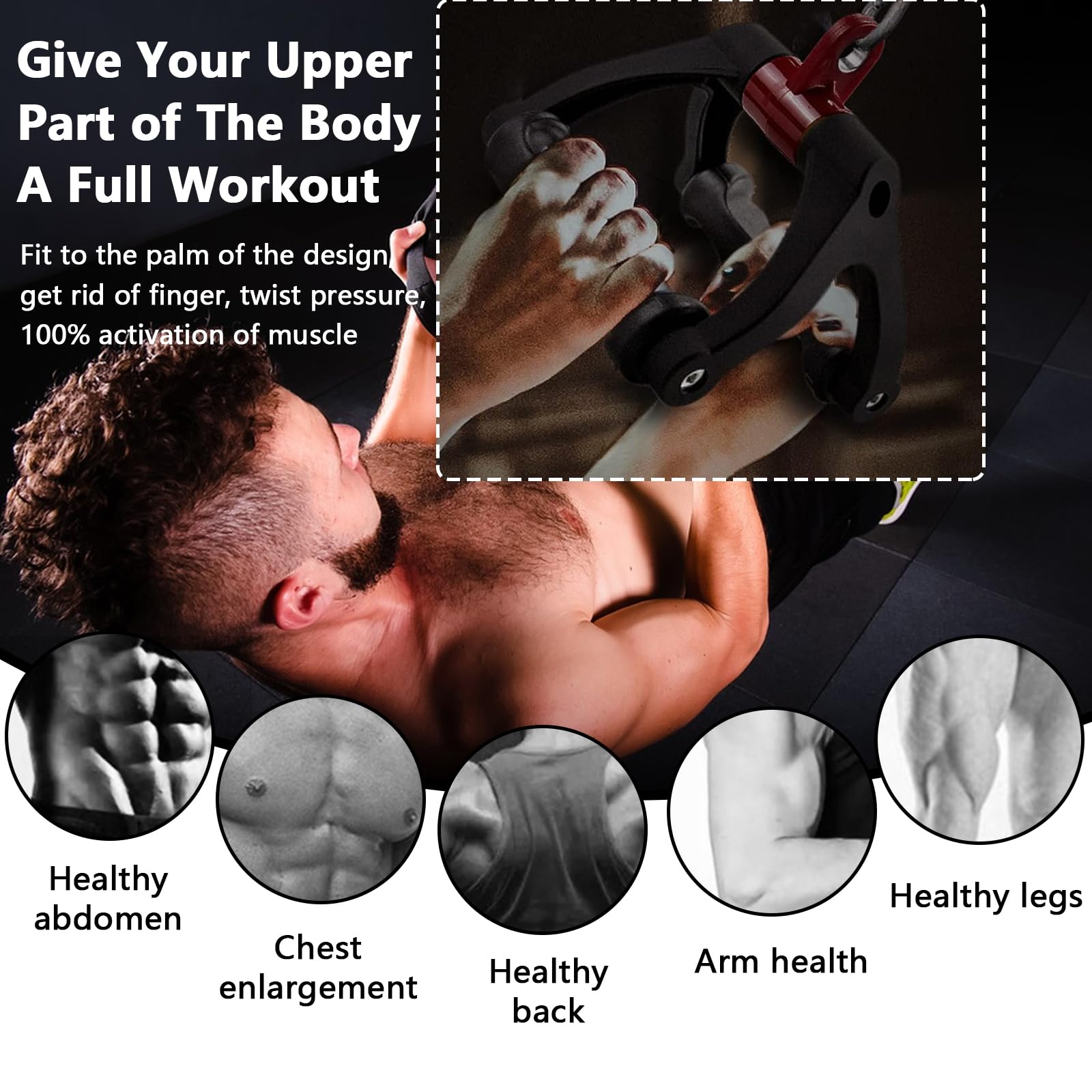 Accessori da Palestra Maniglie Palestra, Triangolo Pulley per Tirare Fitness Maniglia per bicipiti e tricipiti, Triangolo Impugnatura Parallela，Palestra Accessori