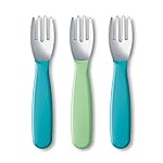 NUK Kiddy Cutlery Forks, Durable Stainless Steel, BPA & Latex-Free, 18+ Months, Pack of 3