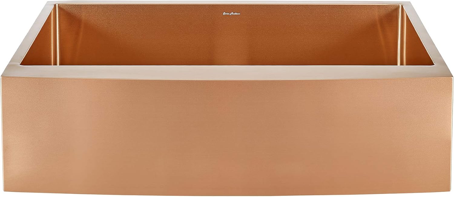 Swiss Madison Well Made Forever SM-KS758RG Farmhouse Kitchen Sink, Rose Gold