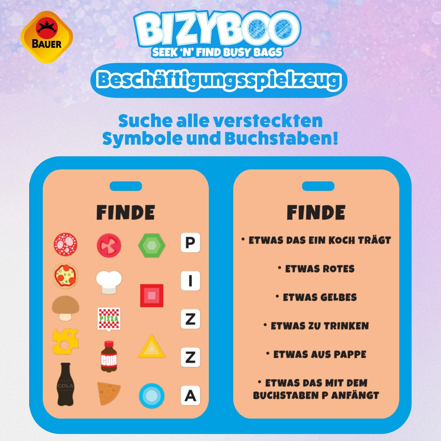 Bauer Spielwaren 21003 Bizyboo sensoryczna zabawka do wyszukiwania, kolorowa