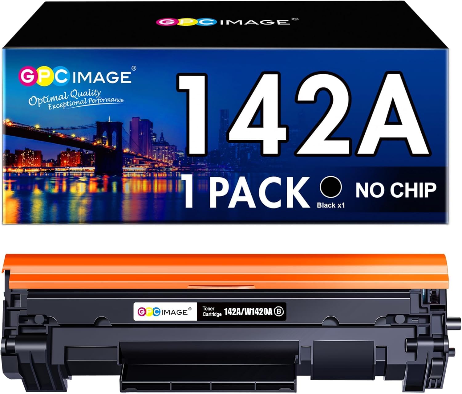 GPC IMAGE 142A Toner Kompatible für HP 142A Schwarz 142X, für HP Laserjet MFP M140w Toner M110w M110 MFP M140 MFP M139w M139 W1420A W1420X (Kein Chip, 1er-Pack Schwarz )